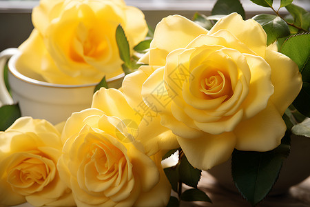 黄色的玫瑰背景图片