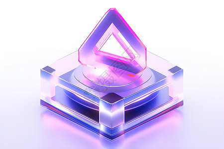 紫色宝石项链紫色立体的全息技术设计图片