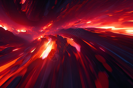 特殊地貌熔岩流动的火山设计图片
