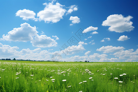 草原中绽放的花海背景图片