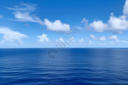 蔚蓝天空下的大海背景图片