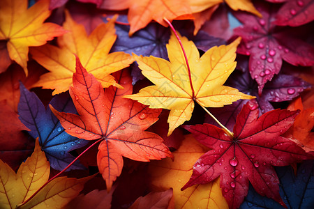 多彩植物多彩的秋叶背景