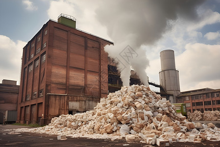 工厂烟囱冒烟背景图片