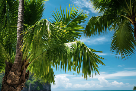 热带的棕榈树背景图片