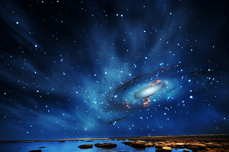 空中壮观的星空背景图片