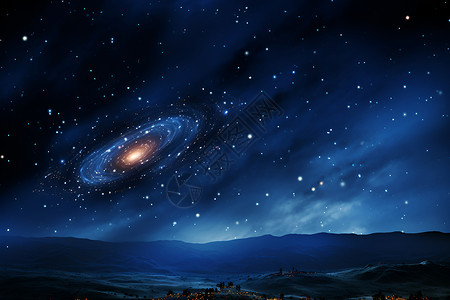 天空中的宇宙星空背景图片
