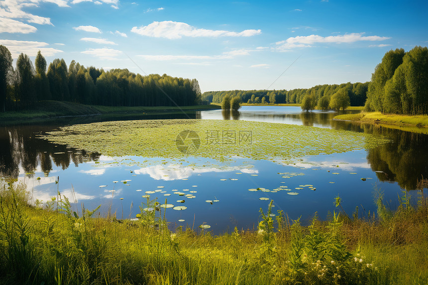 湖光自然景色图片