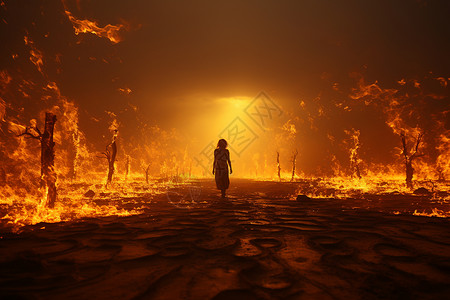 烈火中的人背景图片