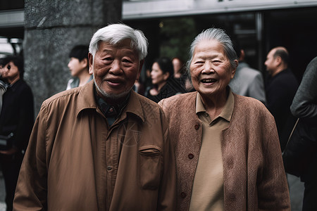 笑容满面的老年人背景图片