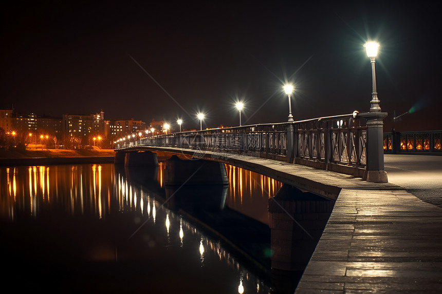 夜色下的桥梁图片