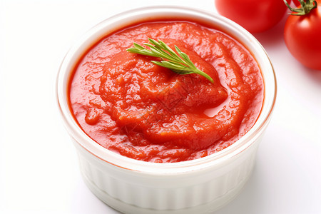 红色碗酸甜的番茄酱背景
