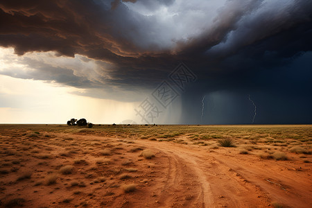 荒野中的风暴背景图片