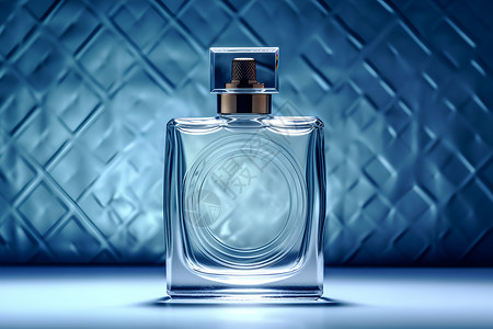 蓝色背景前的香水背景图片
