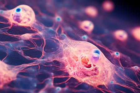 微观细胞相连接背景图片