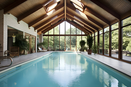 舒适豪华的泳池背景图片