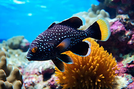 海底奇妙的鱼类背景图片