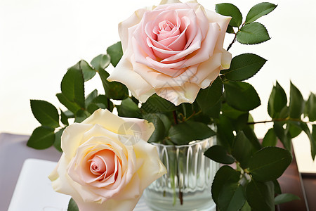 瓶子里浪漫的玫瑰花背景图片