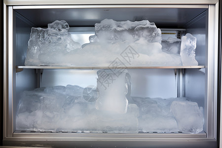 冰箱里的冰块背景图片