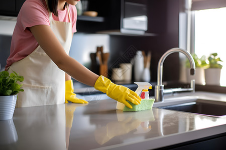 打扫卫生手套厨房高清图片
