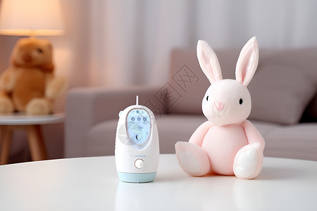 遥控玩具一个粉色的兔子背景