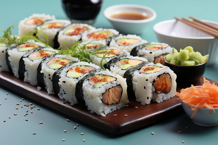 美味的日本寿司背景图片