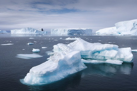 全球变暖素材融化的北极冰川背景