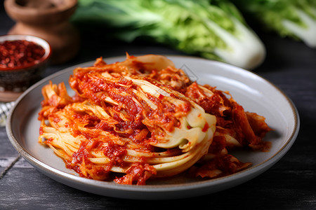 新鲜的韩式泡菜背景图片