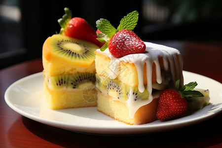甜蜜的水果蛋糕高清图片