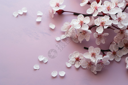 飘落的粉色花朵背景图片