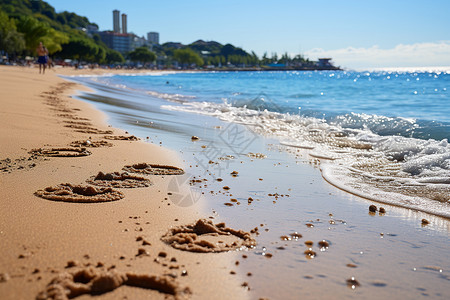 美丽的夏季度假海滩景观背景图片