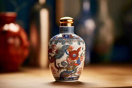 复古酒瓶典雅的陶瓷酒瓶背景
