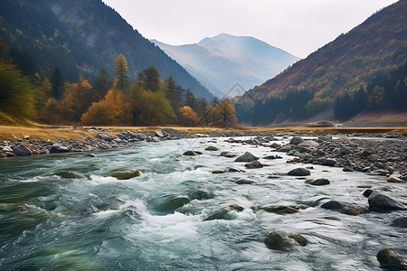河流与山峰背景图片