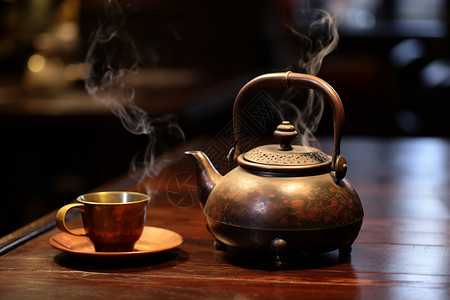 茶香袅袅的茶水背景图片