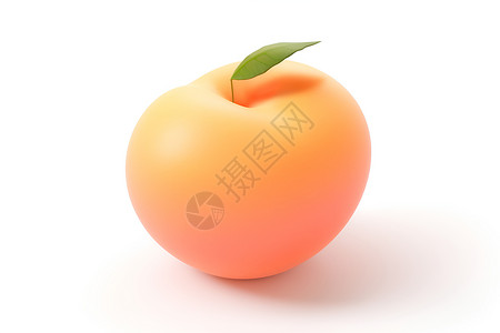 白色背景中简约的桃子背景图片
