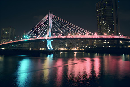 江水上的大桥背景图片