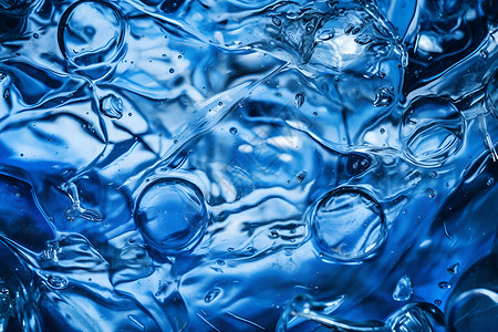 蓝色水纹玻璃瓶背景图片