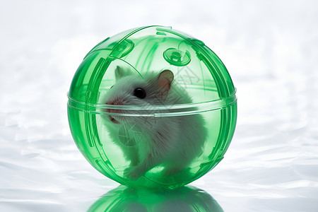 绿色小球里的仓鼠背景图片