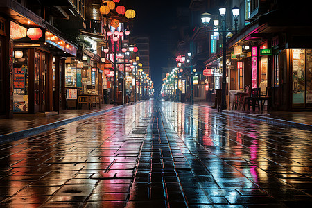 夜景雨夜的美丽背景图片