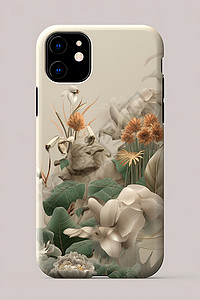 白色花朵背面手机壳