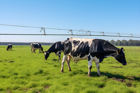 草地上牛群背景图片