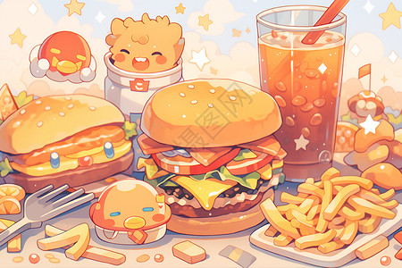 麦当劳食物背景图片