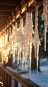 冬日的冰柱背景图片