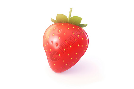 卡通形状一个草莓图标插画
