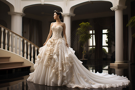美丽婚纱的新娘背景图片