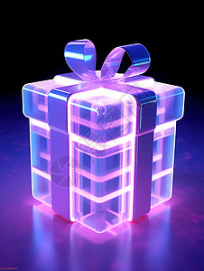 光彩夺目的紫色礼盒背景图片