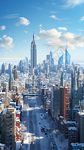 冬日城市之境背景图片