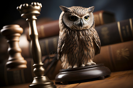 法律智慧的一只猫头鹰背景图片