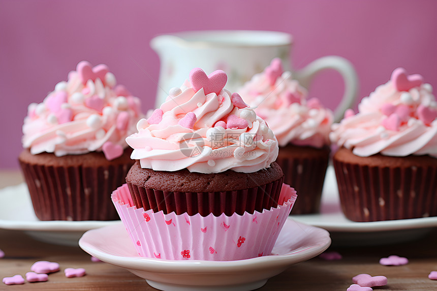 奶油粉色蛋糕图片