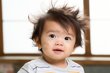 宝宝头发可爱的小婴儿背景
