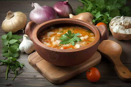 健康营养的蔬菜汤背景图片
